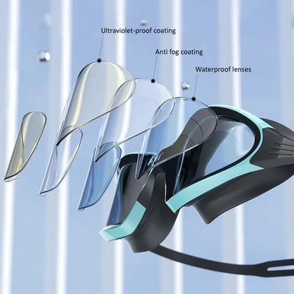Professional Swimming Goggles & Silicone Cap