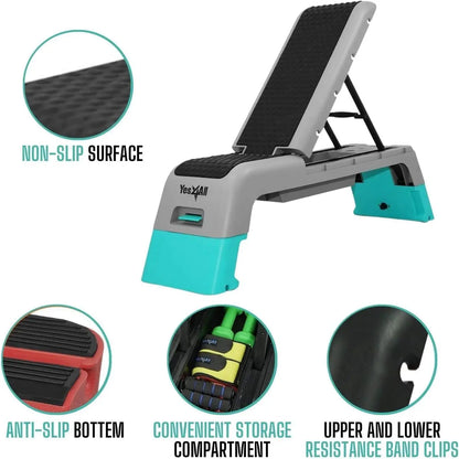 4-in-1 Fitness Stepper, Weight Bench, and Plyo Box for Full-Body Cardio Workouts