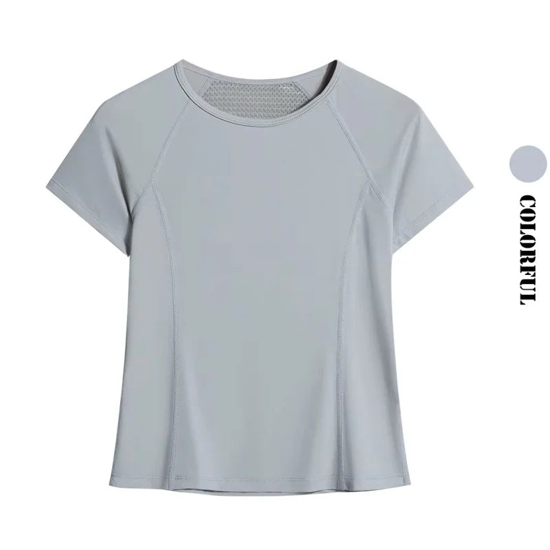 Women’s Summer Gym Tee - Breathable Workout Yogawear