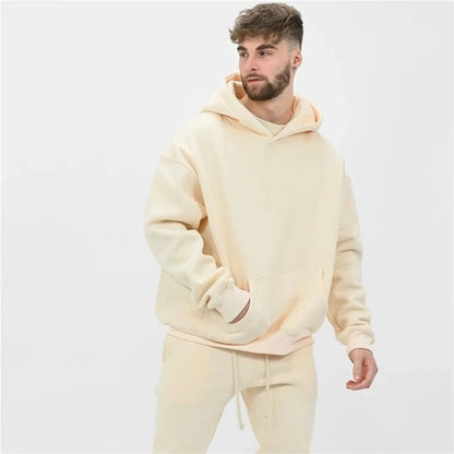 Cotton Hoodie & Pants Set – Fitness Bodybuilding Sweatshirt