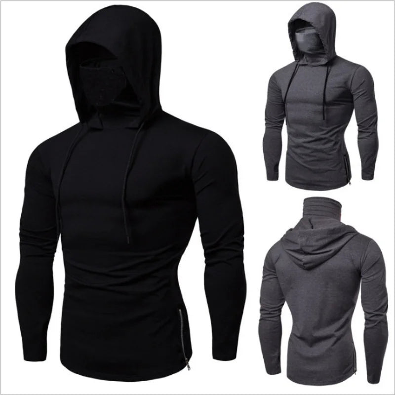 Gym Thin Short Sleeve Hoodie with Mask