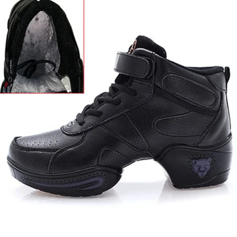 Modern Soft Women’s Jazz Dance Outsole Leather Sneakers
