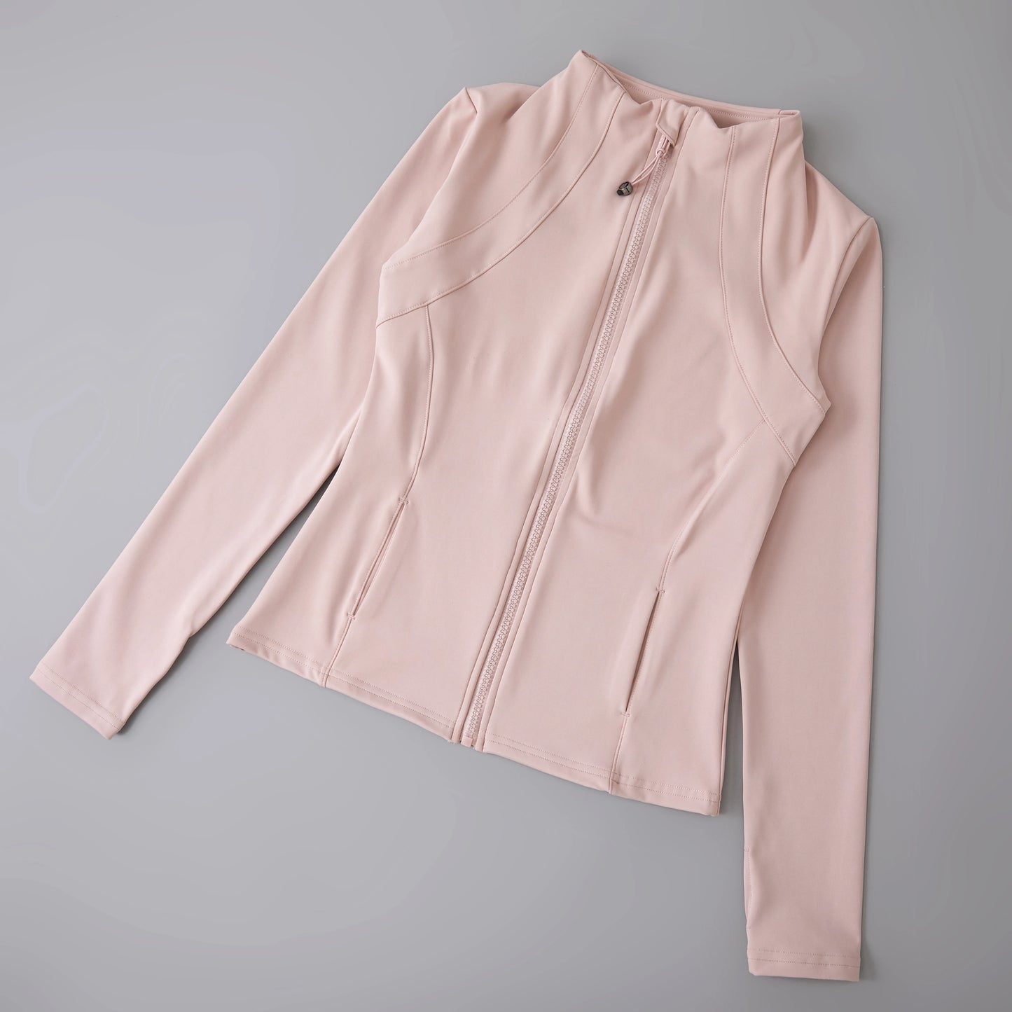 Ladies High Elastic Long Sleeve Stand-Up Collar Exercise Jacket