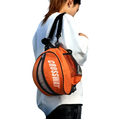 Basketball/Soccer Carrier with Shoulder Strap & 2 Side Mesh Pockets