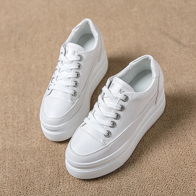 White Platform Sneakers for Women | Casual Autumn Fashion