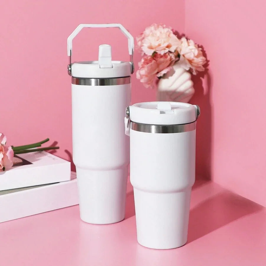 Stainless Steel Insulated Tumbler with Lid and Handle