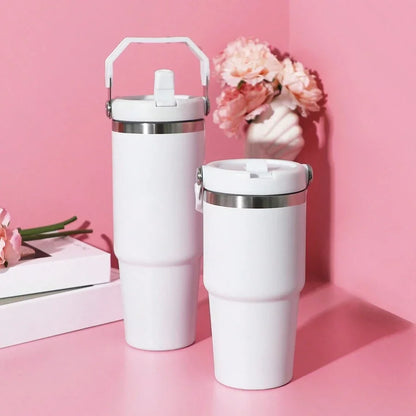 Stainless Steel Insulated Tumbler with Lid and Handle