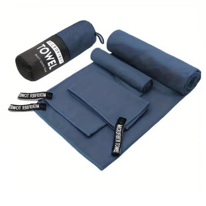 Microfiber Travel Towel Set – 3-in-1 Quick Dry Gym-Towels