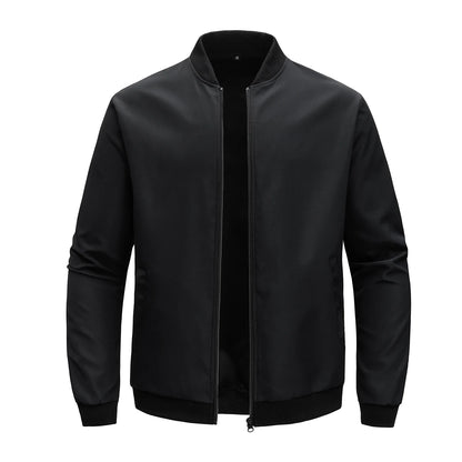 Spring/Autumn Men’s Solid Color Baseball Collar Jacket
