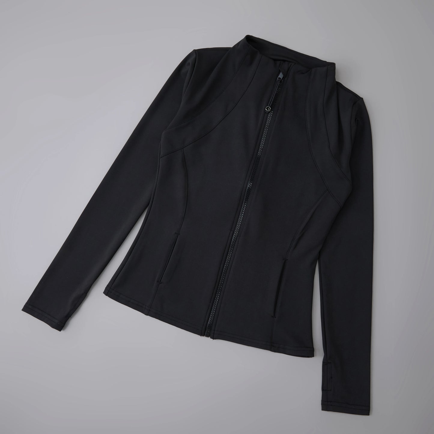 Ladies High Elastic Long Sleeve Stand-Up Collar Exercise Jacket
