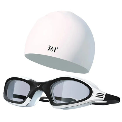 Professional Swimming Goggles & Silicone Cap