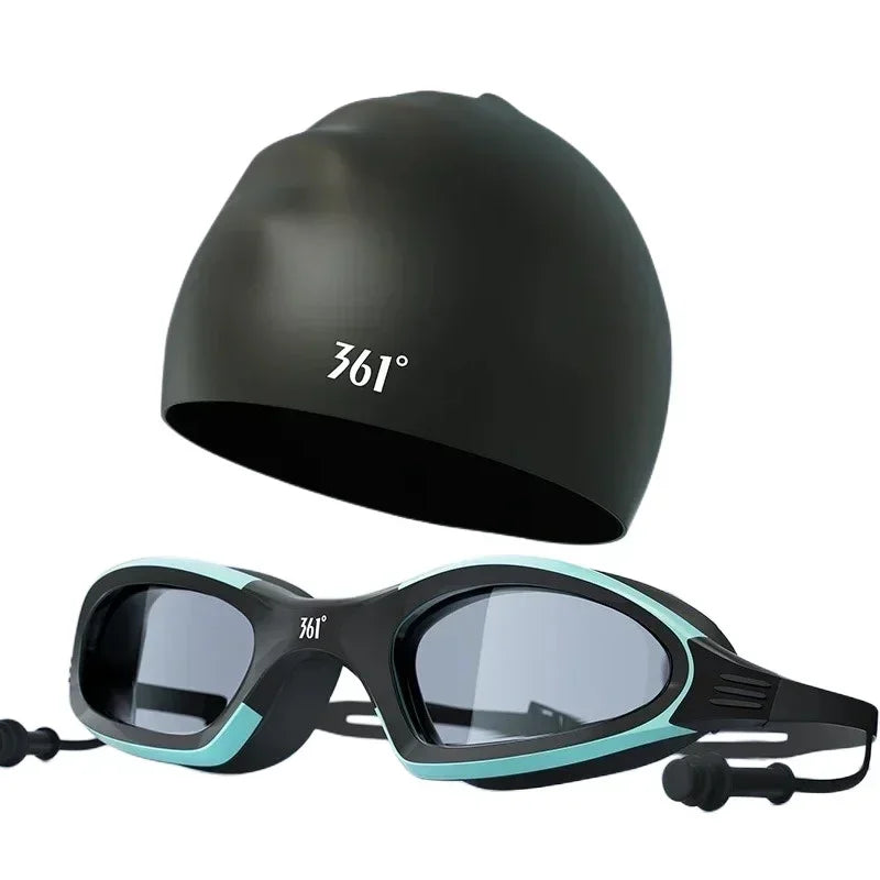 Professional Swimming Goggles & Silicone Cap