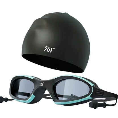 Professional Swimming Goggles & Silicone Cap