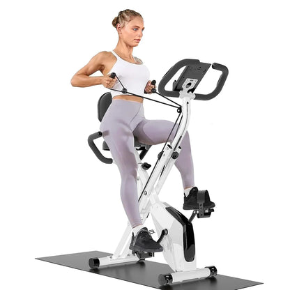 Foldable Exercise Bike - LCD Display for Home Fitness